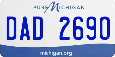 MI license plate DAD2690