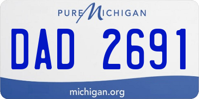 MI license plate DAD2691