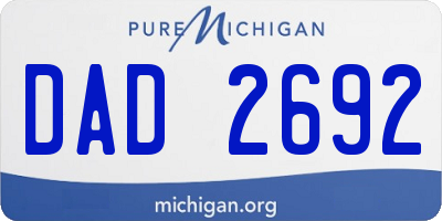 MI license plate DAD2692