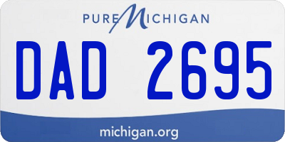 MI license plate DAD2695