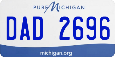 MI license plate DAD2696