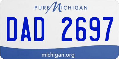 MI license plate DAD2697