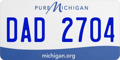 MI license plate DAD2704