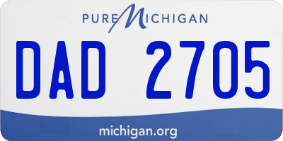 MI license plate DAD2705