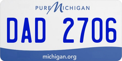 MI license plate DAD2706