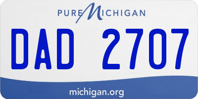MI license plate DAD2707
