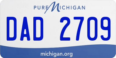 MI license plate DAD2709