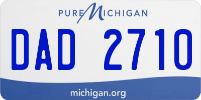 MI license plate DAD2710