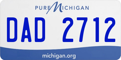 MI license plate DAD2712