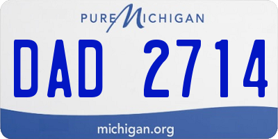 MI license plate DAD2714