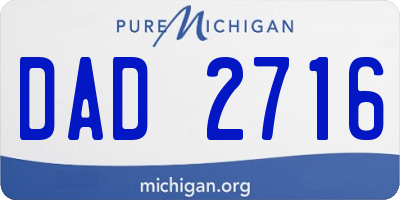 MI license plate DAD2716