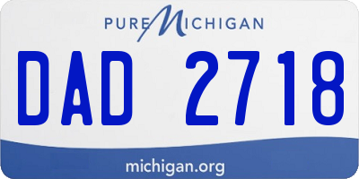 MI license plate DAD2718