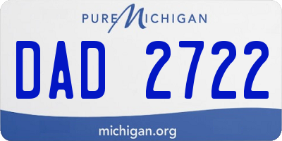 MI license plate DAD2722