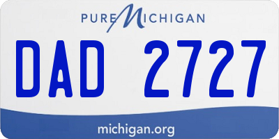 MI license plate DAD2727