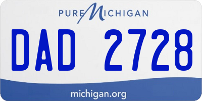 MI license plate DAD2728