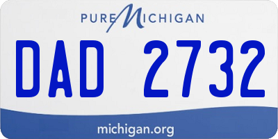 MI license plate DAD2732