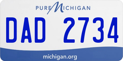 MI license plate DAD2734