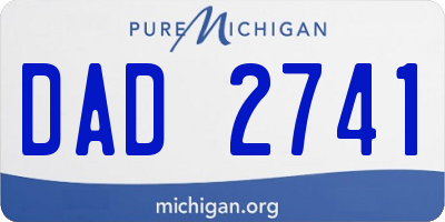 MI license plate DAD2741