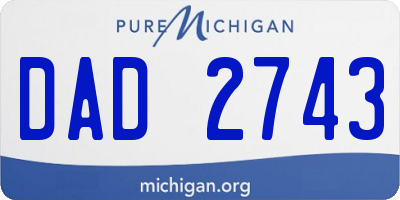 MI license plate DAD2743