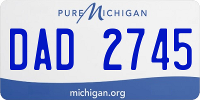 MI license plate DAD2745