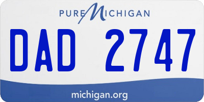 MI license plate DAD2747