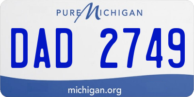 MI license plate DAD2749