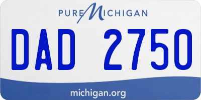 MI license plate DAD2750
