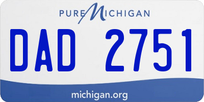 MI license plate DAD2751