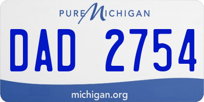 MI license plate DAD2754