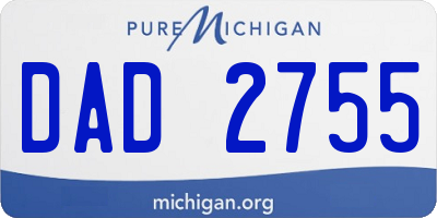 MI license plate DAD2755