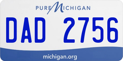 MI license plate DAD2756