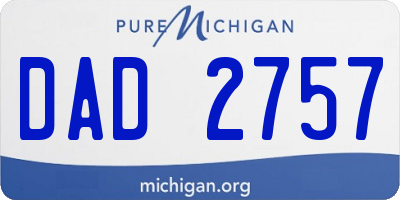 MI license plate DAD2757