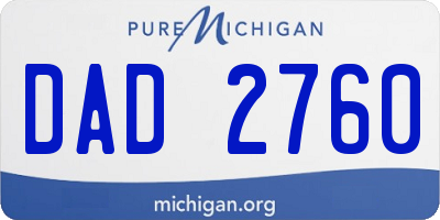MI license plate DAD2760