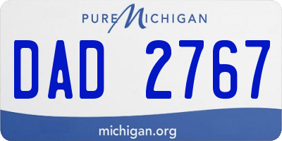 MI license plate DAD2767