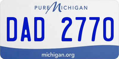 MI license plate DAD2770