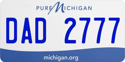 MI license plate DAD2777