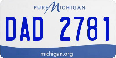MI license plate DAD2781