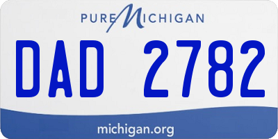 MI license plate DAD2782