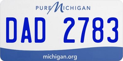 MI license plate DAD2783