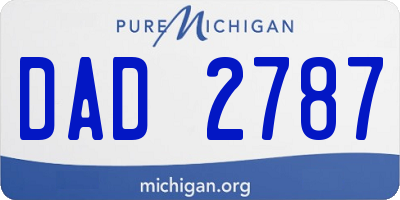 MI license plate DAD2787