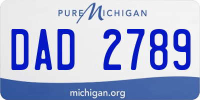 MI license plate DAD2789