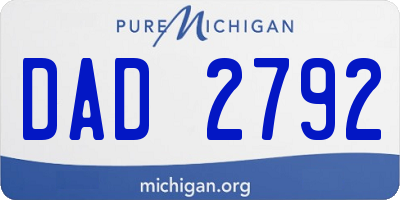 MI license plate DAD2792
