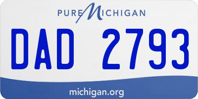 MI license plate DAD2793