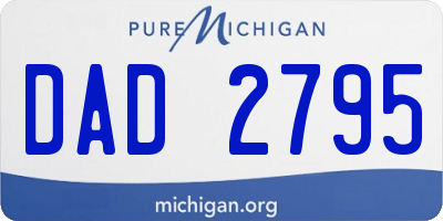 MI license plate DAD2795