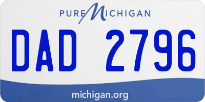 MI license plate DAD2796