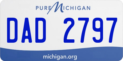 MI license plate DAD2797