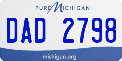MI license plate DAD2798