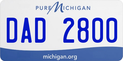 MI license plate DAD2800