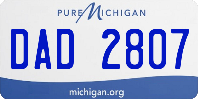 MI license plate DAD2807