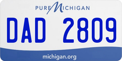 MI license plate DAD2809